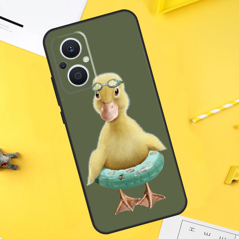 Süße Cartoon-Ente für OPPO Reno 14 13 12 11 10 Pro 8T 11F 12F 13F 14F 7 8 Lite OPPO Find X9 X8 X6 X5 Pro Hülle