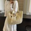 Handwoven Straw Tote Bag Women's Summer Beach Bag with Tassel Detail and Lightweight Design