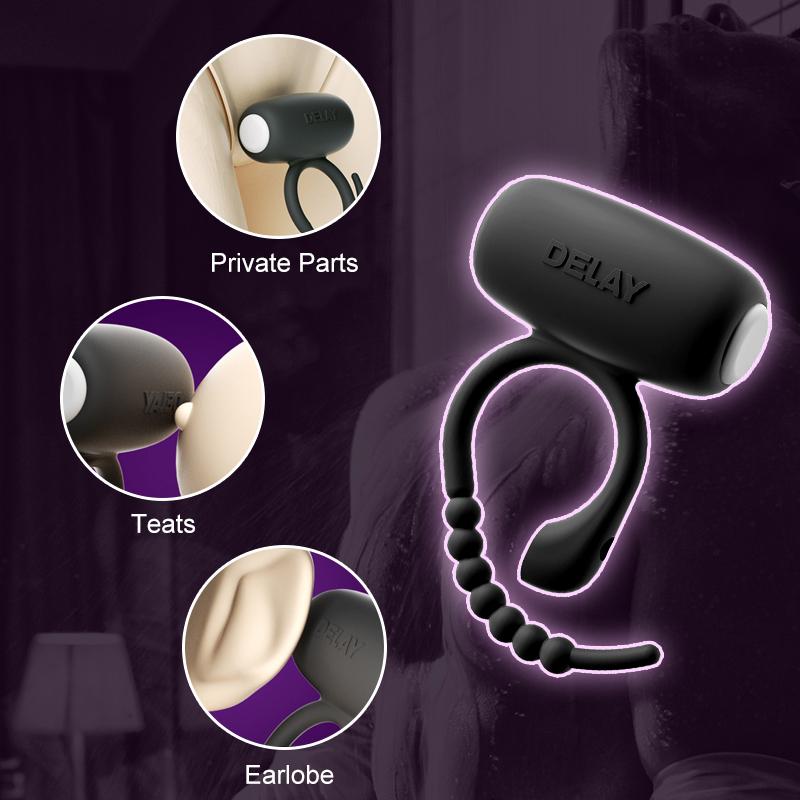 Adjustable Cock Ring Vibrating  for Men,  Delay Ejaculation Penis Ring, Dual Stimulation Toy for Delay and Enhanced Pleasure