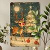Fawn Vintage Metal Tin Sign, Christmas Indoor Outdoor Decoration Hanging Tin Painting, Wall Room Residential Bedroom Office