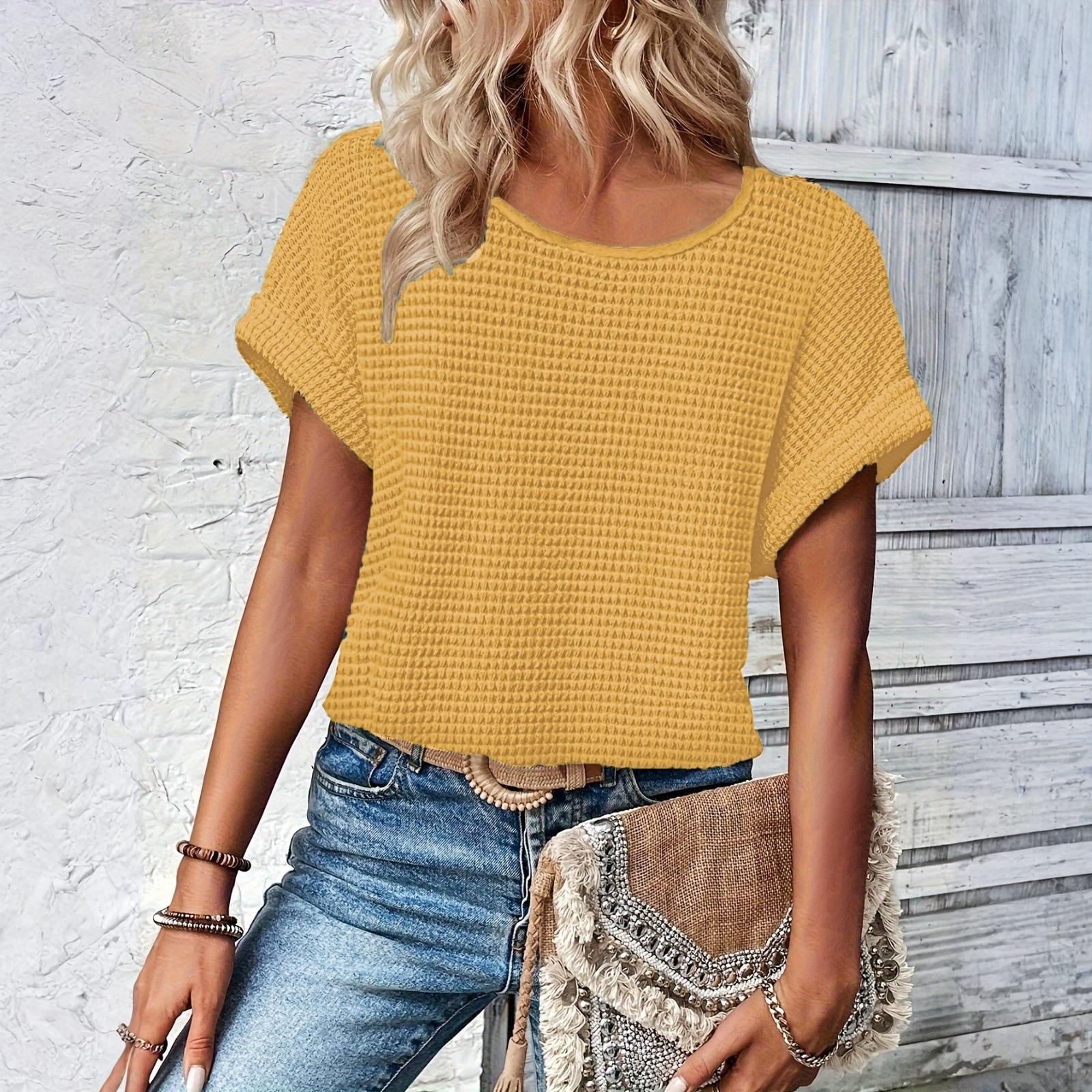 

Рубашки с коротким рукавом для женщин, милые футболки с графическим принтом, блузки, повседневные базовые топы больших размеров, пуловеры XL жёлтый