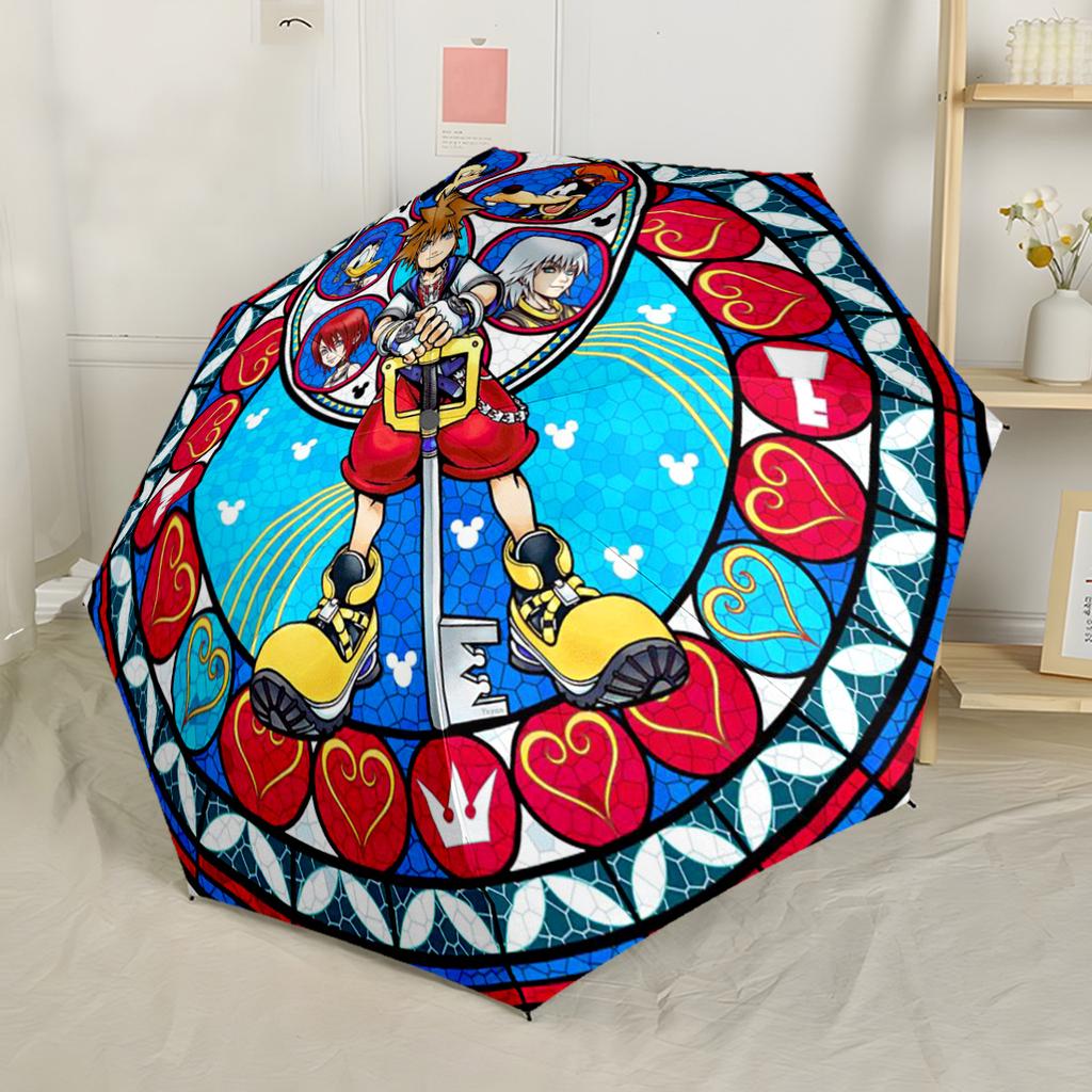 Keyblade Adventure Portable Automatic Umbrella Sturdy 8-Rib Shaft Lightweight All-Season Use Outdoor Accessory Gift for Festivals