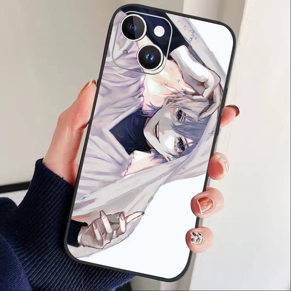 F-Killua Zoldyck H-Hunter X Hunter Phone Case For iPhone17,16,15,14,13,12 Plus,Max Soft Silicone Black Cover