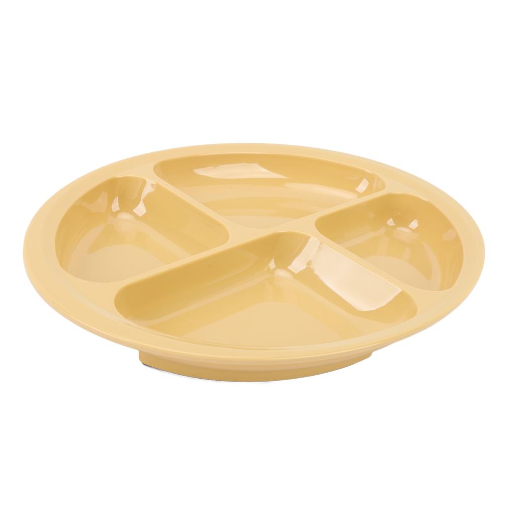 Divider Plate 4 Compartments Anti Slip Mat Round Portion Control Section Plate for Children Elderly