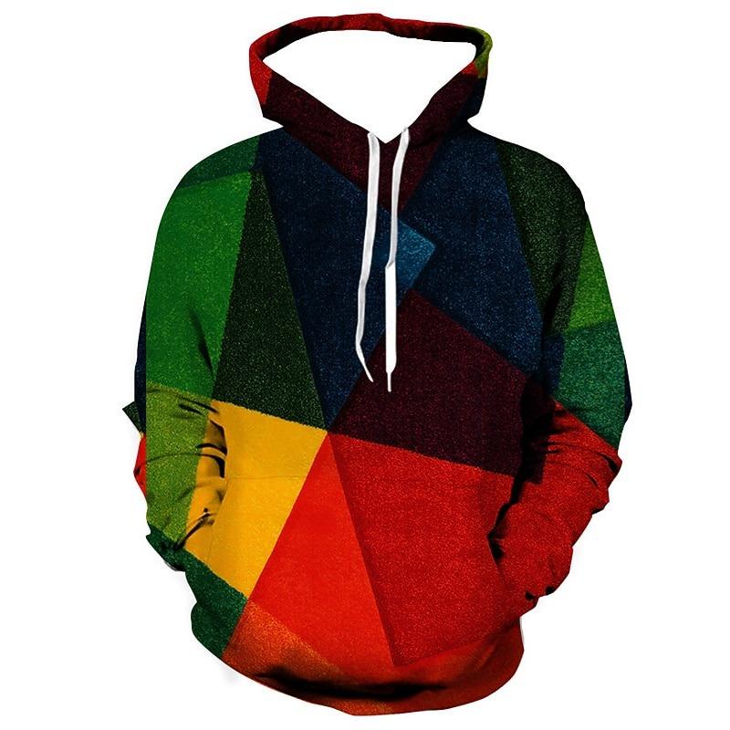 Men's Color Block Graphic Prints Hoodie Hoodies Sweatshirt Designer Casual Big and Tall Long Sleeve Hooded