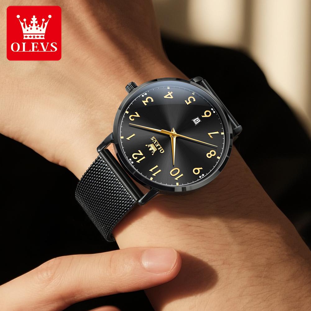 OLEVS Simple Man Watch Classic Digital Dial Auto Date Hand Clock Waterproof Night Light Men's Quartz Watches Best Seller 5653