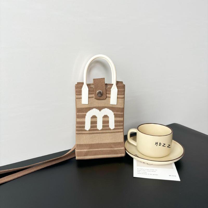 Mobile phone bag flower knitted bag niche versatile shoulder messenger bag trendy tote bag flower knitting