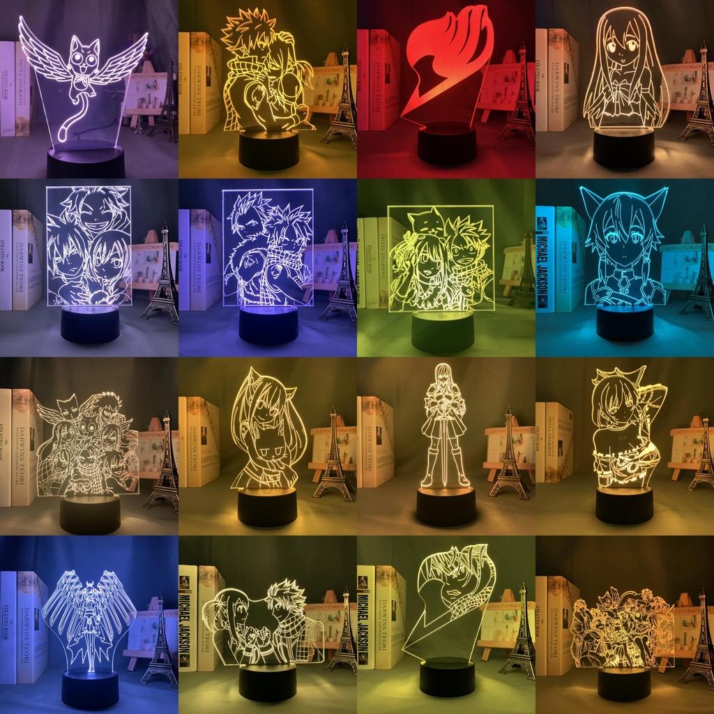 3d Lights Night Boys Girls Fairy Tail Action Figure Fairy Lamp 16 Colors Remote