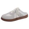 Silver Internet Celebrity Super Fire Thick-soled Bag Head Half Slippers Women's Summer Wear 2025 New Retro Lightweight Half-drag German Training Shoes