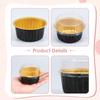 50Pcs 5oz Mini Baking Cups Aluminium Foil Cake Pans with Lids Spoons Heat Resistant Cupcake Muffin Liners for Gatherings Parties