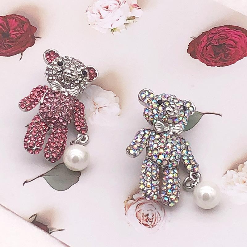 Cute Little Bear Brooch, High-end Style, Women's Pearl Animal Pin, Vintage Corsage