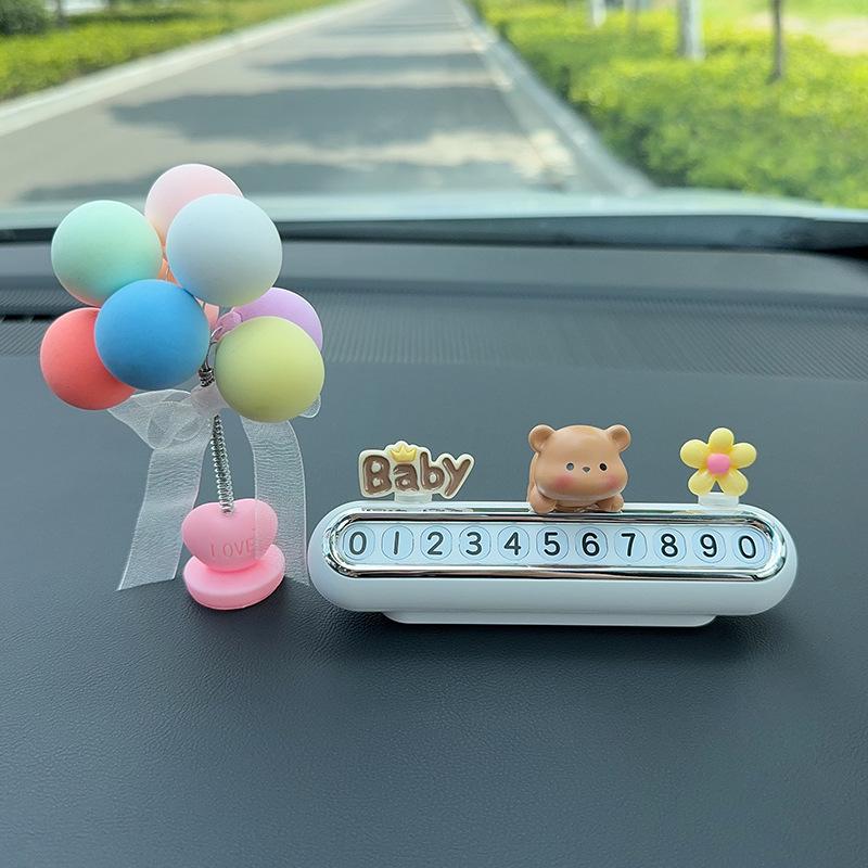 Cute Temporary Parking Phone Number Plate for Car Interior