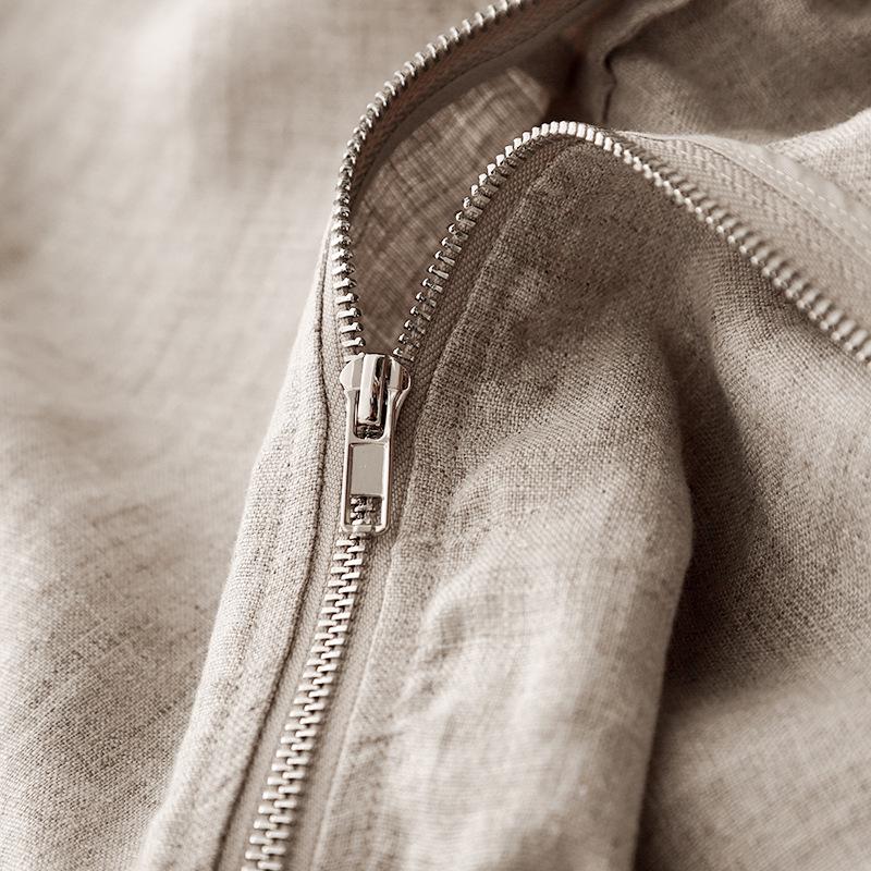 2026 Spring/Summer Hooded Windbreaker with Batwing Sleeves - Raw Cotton Linen Sun Cover-Up