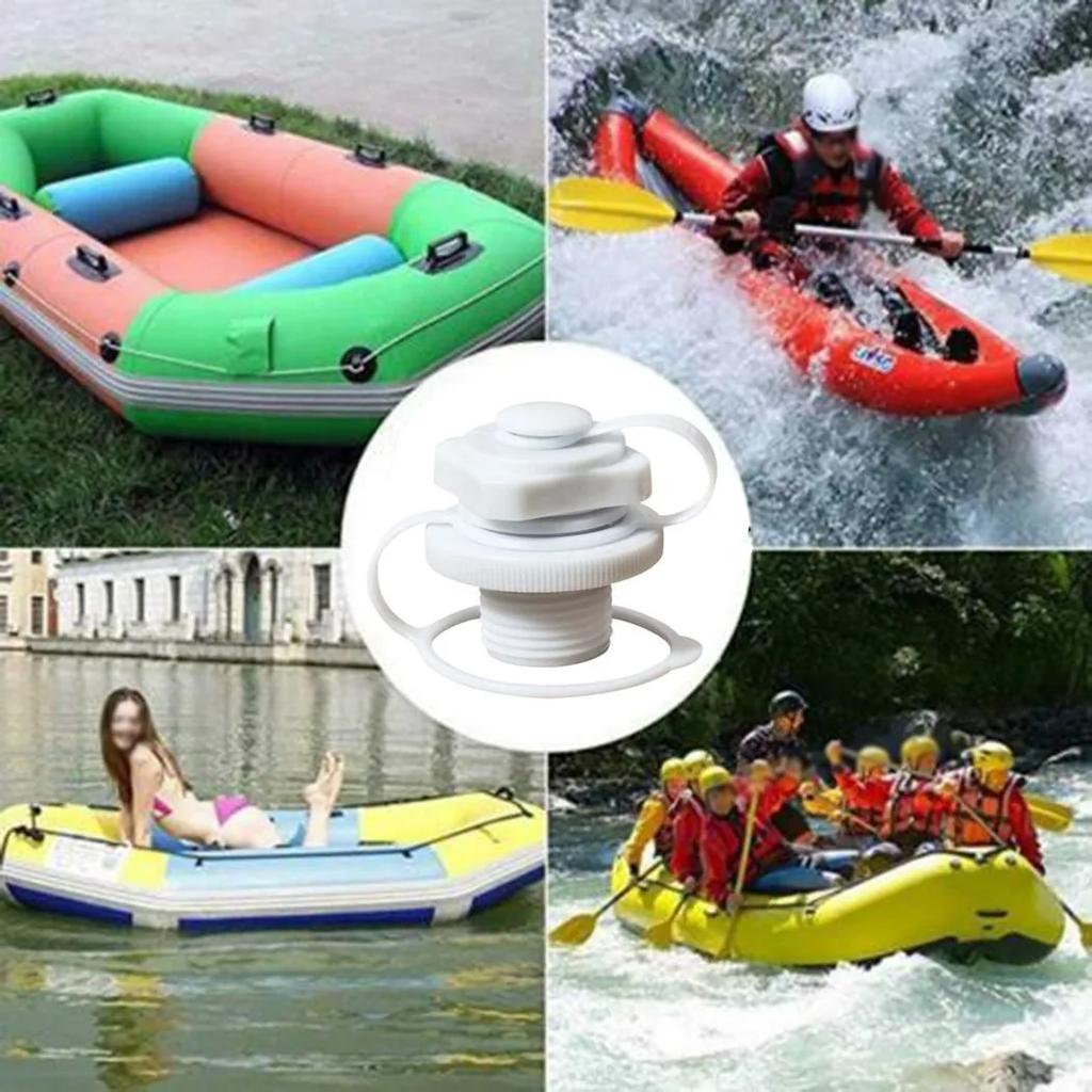 White Boston Air Valve One-way Inflation Valve Airbeds Approx. 22mm BIGMOUTH Boats Canoes Kayaks Plastic Pool Rafts