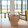 1Pcs Seaweed Straw Flowerpot 16Cm Multipurpose Indoor Planter Storage Basket Retro Boho Flower Vase for Faux Flowers and