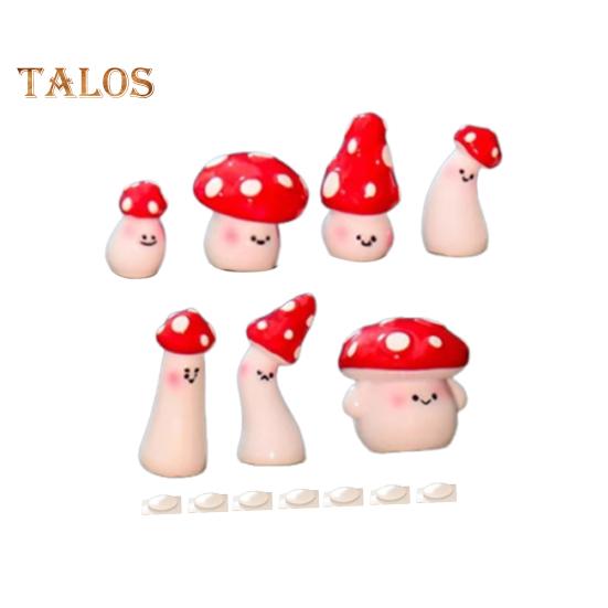 

7 шт. грибовидный автомобильный приборный щиток, зеркало заднего вида, фигурка гриба, украшение для автомобиля, милые аксессуары для салона автомобиля 7pcs