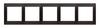 5-gang Universal Frame IP20 / IP44, Anthracite Simon54