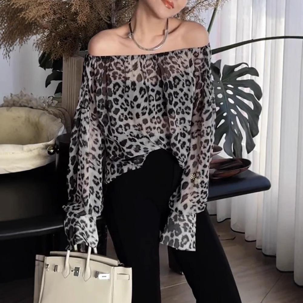 Chic Grey Leopard Print Top - Stylish & Unique Spring/Summer Fashion