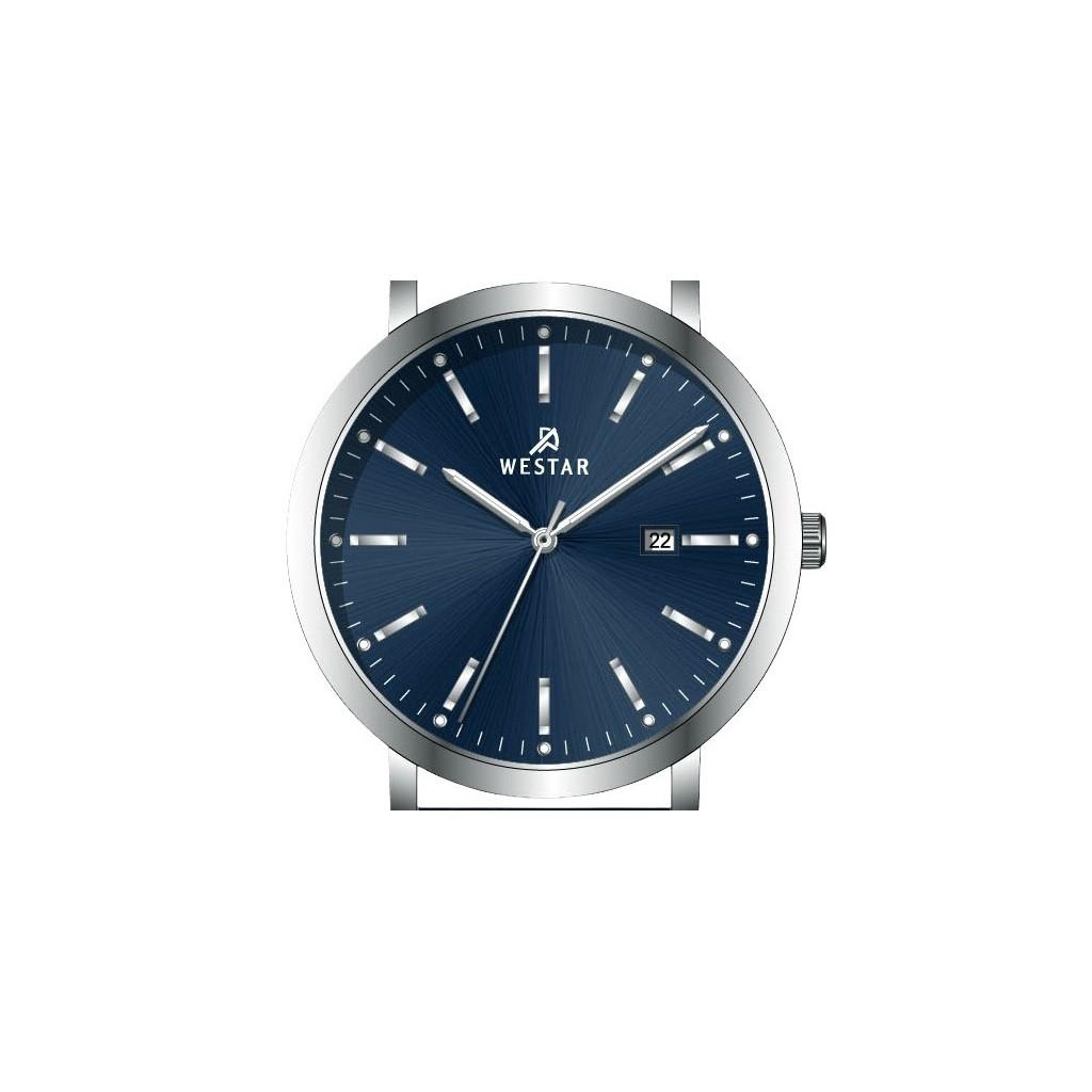 Westar Profile Leather Strap Blue Dial Quartz 50216STN144 Mens Watch