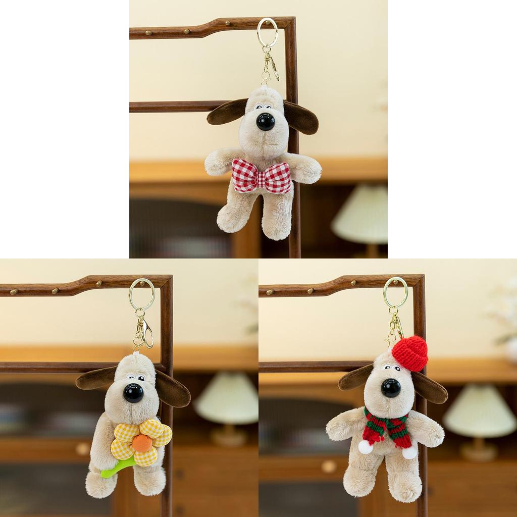 Stylish Plush Dog Keychain Featuring Short Plush Material Ideal For Gift Giving