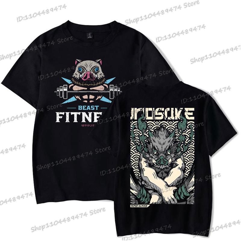 Harajuku Anime Demon Slayer Men T-shirts Hashibira Inosuke Fashion Cosplay Graphics T Shirt Short Sleeve Summer Comic Streetwear