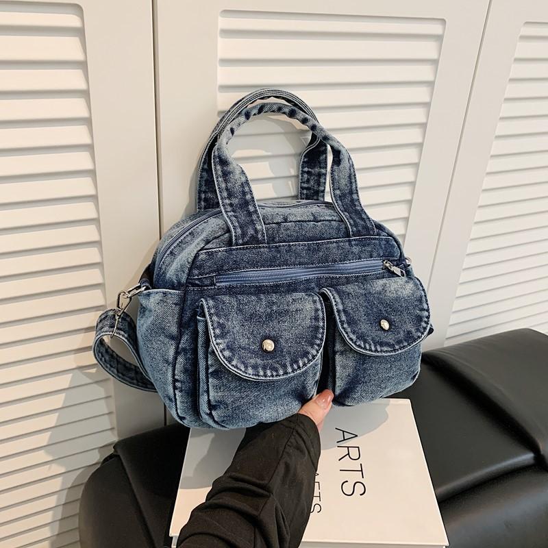Vintage Denim Women's Bag Large Capacity Stitching Tote Women's Bag