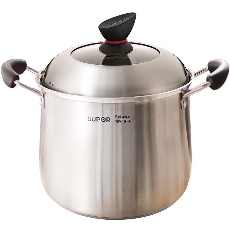 Supor 304 Stainless Steel Deep Stockpot with Steamer