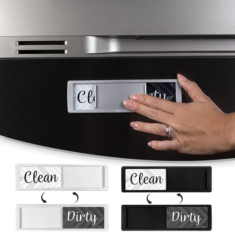 1PC Flipping Dishwasher Reminder Acrylic Memory Prompts Convenient Instructions Washing Machine Tips Clean or Dirty Kitchen