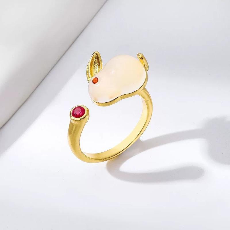 

Adorable Little Kitten Monster Ring for Women, Designed As A Finger Ring for The Index Finger, Featuring A Unique and Niche Design. Rabbit Ring