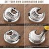 Stainless Steel Round Password Padlock Warehouse Outdoor Door Ship Container Chain Horizontal Opening Lock Anti-theft Waterproof