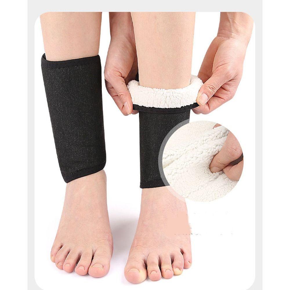 

Windproof Plush Knee Pad Thicken Winter Knee Warmers Portable Knee Brace Sleeve 1