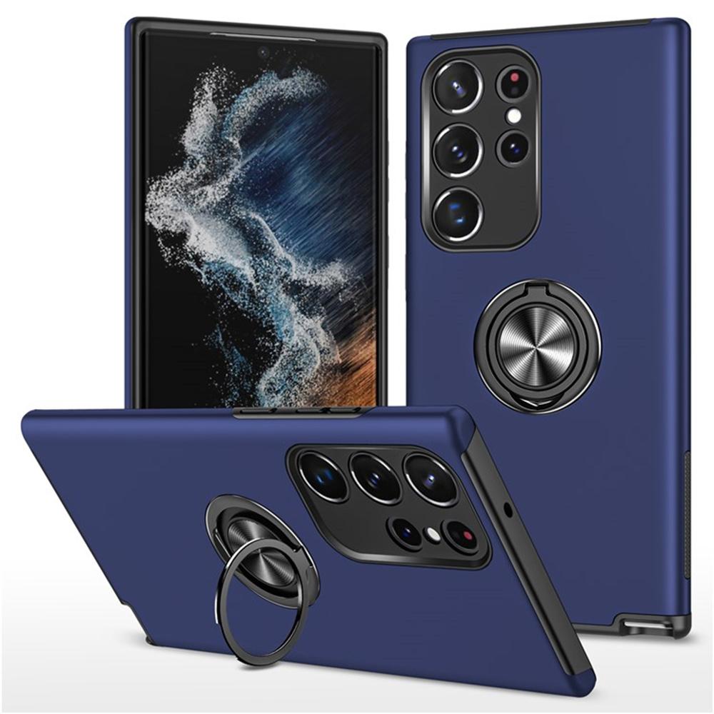 For Samsung Galaxy S25 Ultra Case PC+TPU Phone Cover with Rotatable Ring Holder