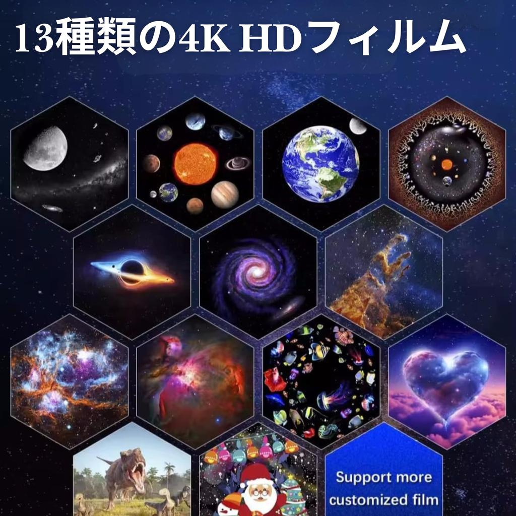Galaxy Projector Planetarium Meteor Mode Silent Home Star Projector Light for Projecting Starry Bodies Includes 13 Film HD 3D Effect Timer Rotation