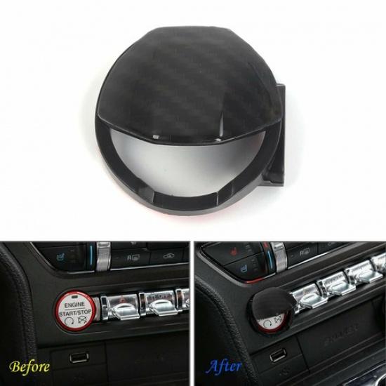 

Engine Start/Stop Button Switch Cover Decor for Ford Mustang 2015+ Carbon Fiber