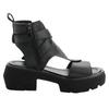 Fashion 2025 New Summer Sandals Shoes Retro Leather Wedges Platform Peep Toe High Heel Fish Mouth Black Brown Women Sandalias Mujer