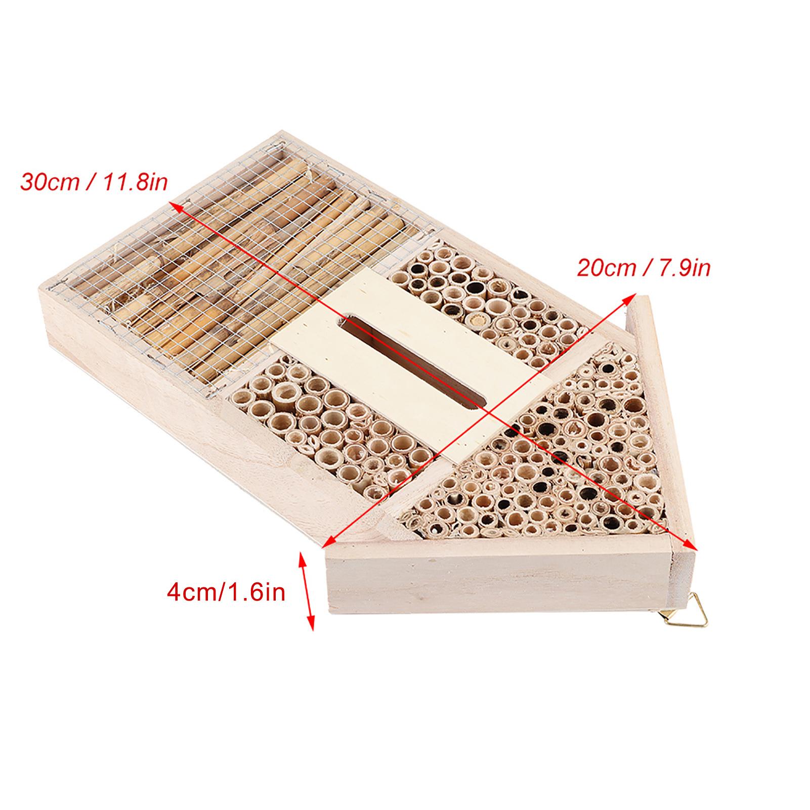 

Деревянный домик для насекомых Маленький садовый гнездовой ящик Домик для пчел с трубчатыми каналами Ремесла Украшение для уличного декора