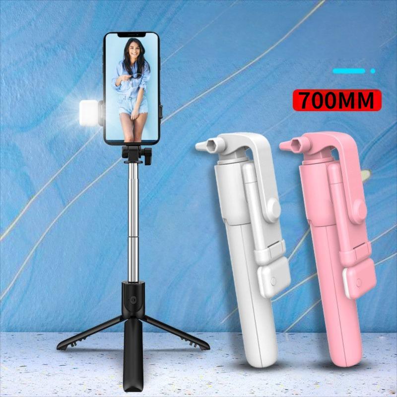 Extendable Tripod with LED Selfie Light Detachable for Ios Android Smartphone Wireless Bluetooth Selfie Stick Tripod with Remote