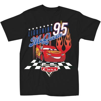 Disney Pixar Cars Lightning McQueen 95 Flammen Erwachsenen T-Shirt
