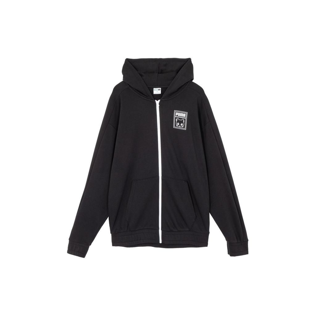 Puma Neko Graphic T7 Fz Hoodie Design Estampa Desenho Animado Moletom Casual Moletons Unissex Preto 627267-01