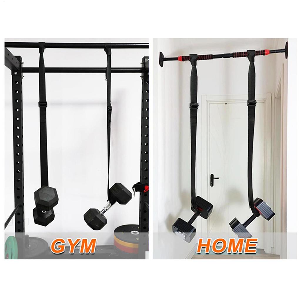 Dumbbell Spotter Hooks 2 Pieces Adjustable Safety Workout Straps Barbell Rack Attachment For Women Men Home Gym Bench Press