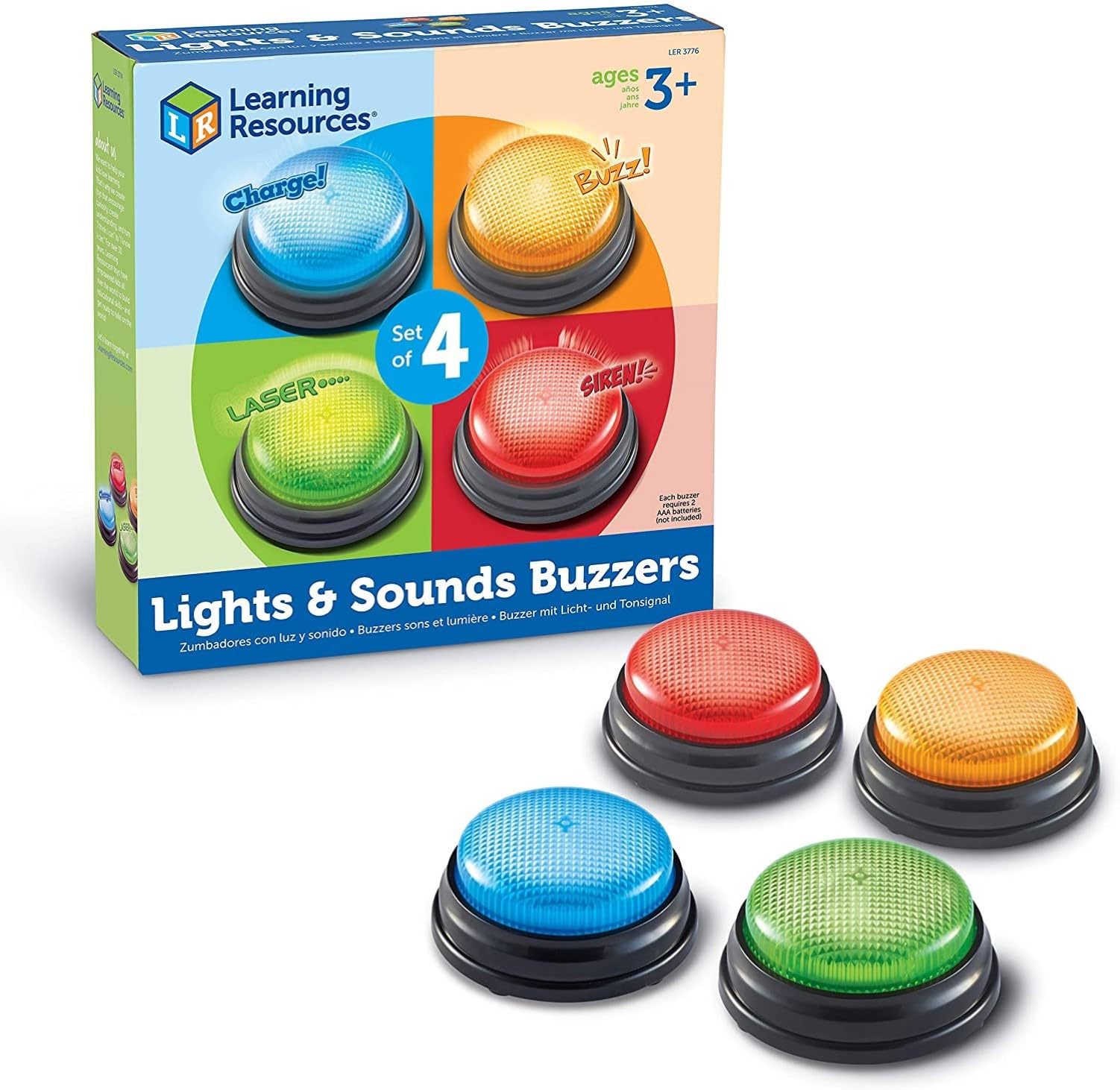 

Learning Resources Lights Sounds Buzzers Answer Buzzer with 4 Types of Lights Sounds LER 3776 & &