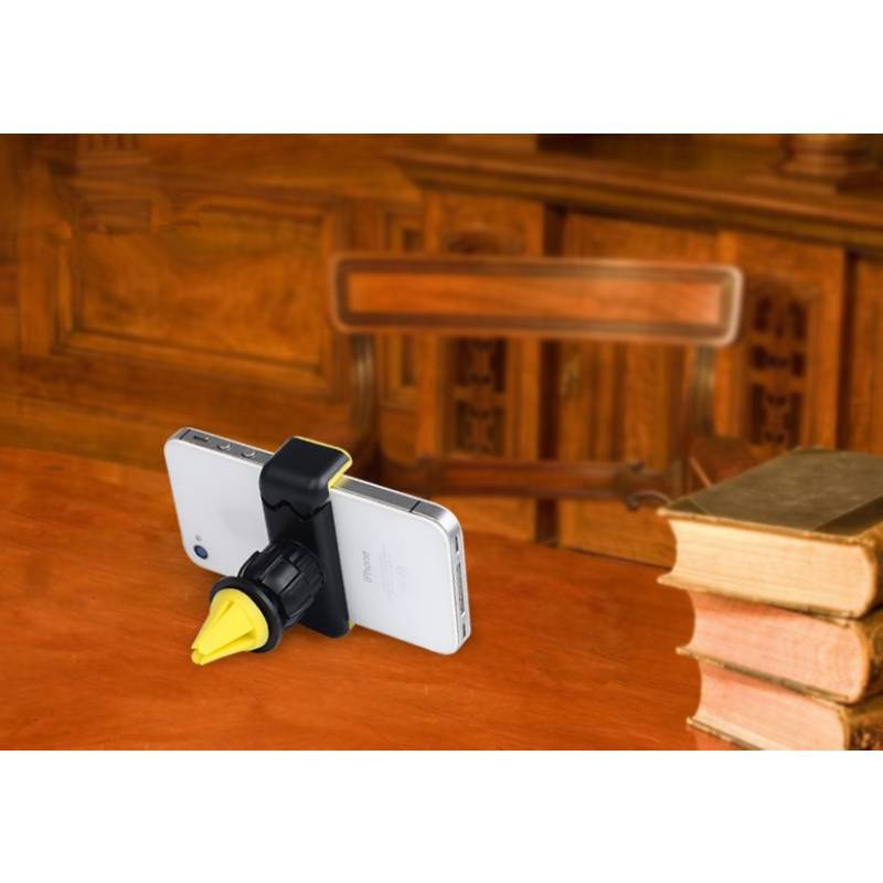 Suporte de Telefone para Carro Com Rotação de 360 Graus e Design de Clipe Para Navegação e Uso em Mãos Livres