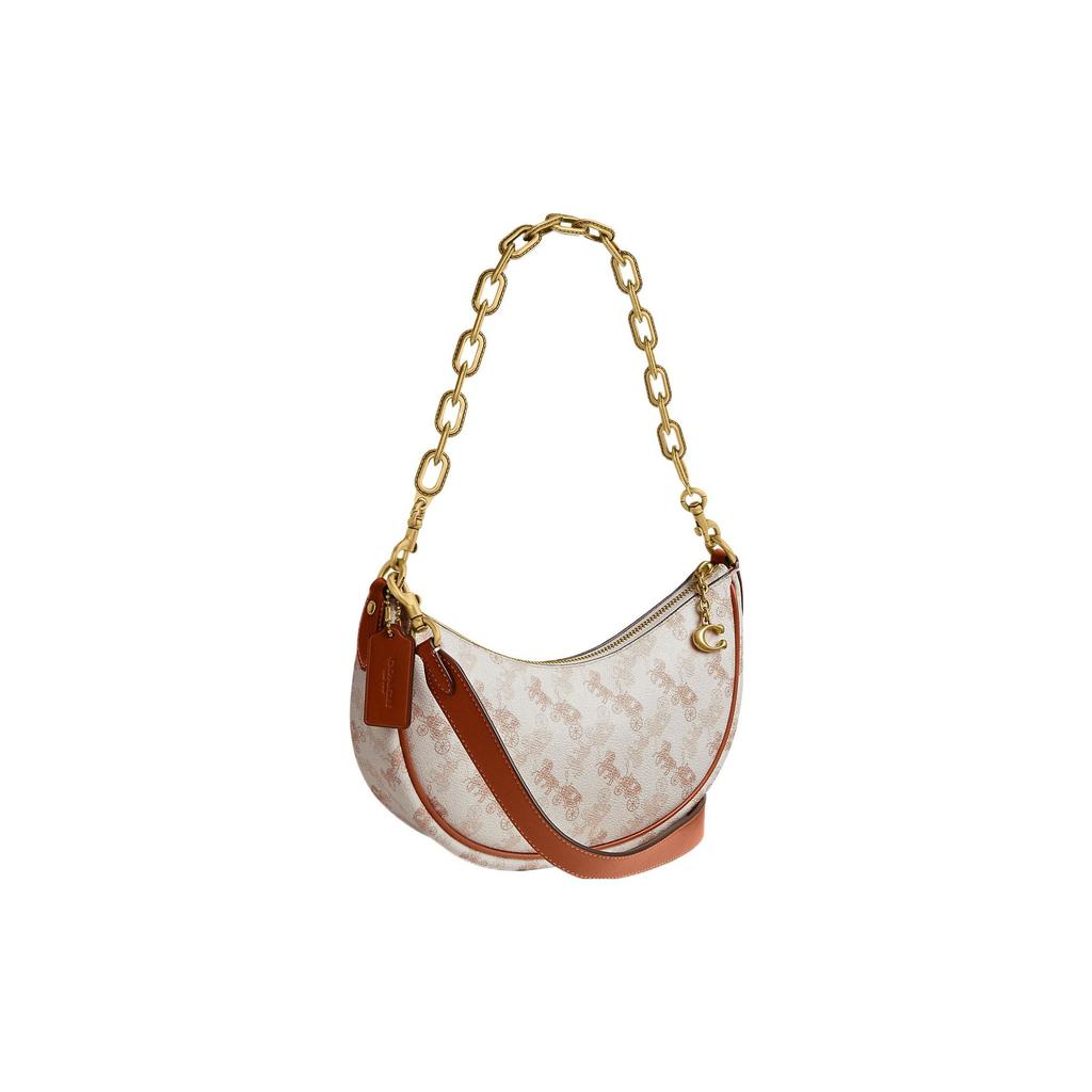 Coach Mira 23 Horse And Carriage Print Coated Canvas And Leather Crossbody Bag Medium Women Bags Chalk Polished-Amber CM584-B4TXF