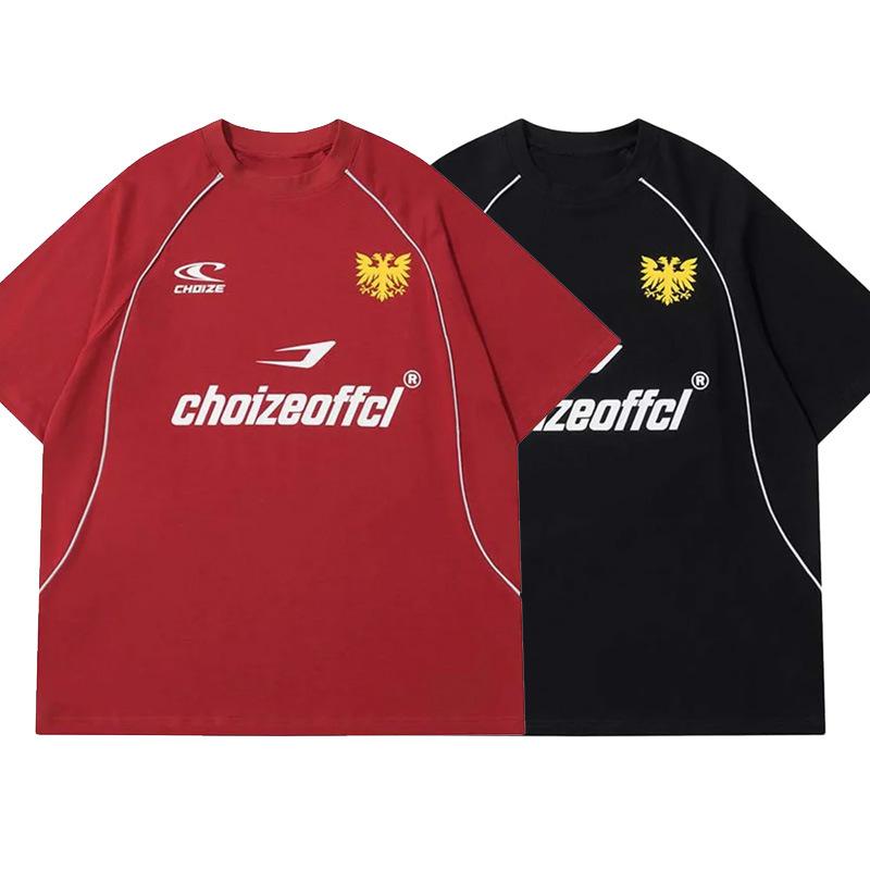 American Retro Sports Jersey Short-sleeved Fans European and American Street Tide Brand Loose Fan Version