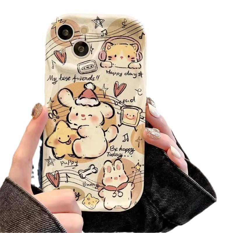 Coal Ball Biscuits Suitable for Apple 16pro Mobile Phone Case 15 New Women's IPhone 14promax 13 Cream Pattern