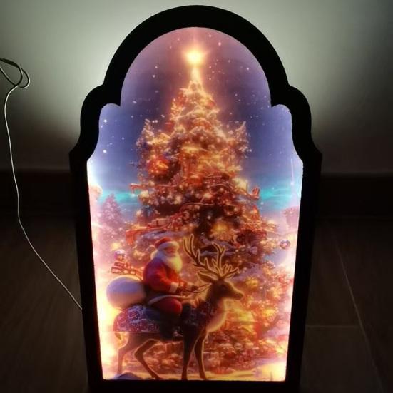 Ornement de Noël Port USB Miroir Hologramme Ambiance Festive Décoration de Noël Scintillante Décoration de Fête à la Maison Décor de Vacances