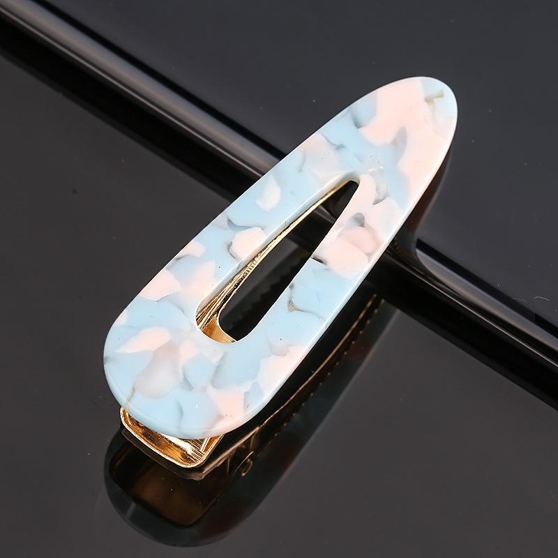 Women’s Geometric Acrylic Hairpin Set - Marble Design Hair Accessories