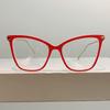 New Metal Eyeglass Frame Anti Blue Light Glasses Large Cat Eye Simple Versatile Flat Light Glasses for Women Men