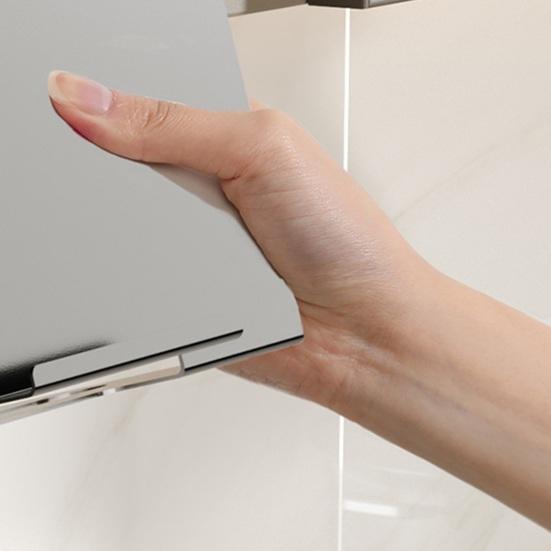 under Cabinet Paper Towel Holder Space Saving Tissue Box Holder No Drilling Tissue Dispenser with Mobile Phone Holder for Kitchen