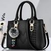 Women's Minimalist Pompom Pendant Shoulder Bag - Large Capacity Crossbody Handbag